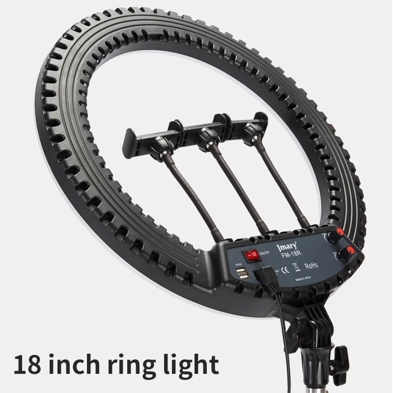 JMARY FM-18R LED Beauty Ring Light 18-inch Photography Live Streaming Fill Light-JR18FM